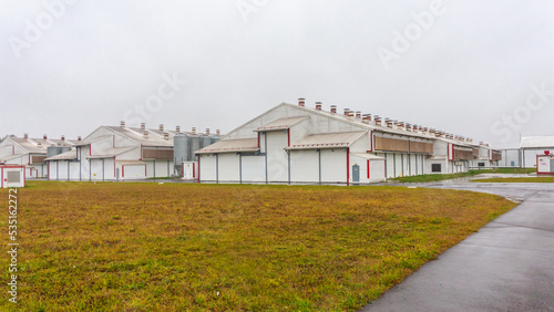 Exterior view of big poultry farm.