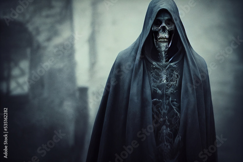 Grim reaper, abstract portrait.Digital art
