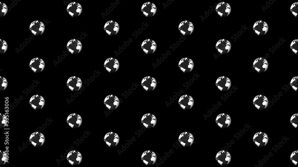 Earth Globe Black Animated Loop Background 4K Earth Globe Black Animated Loop Background 4K