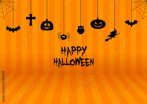 Halloween background with hanging decorations