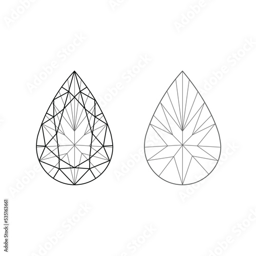 Pearshape diamond facet stone