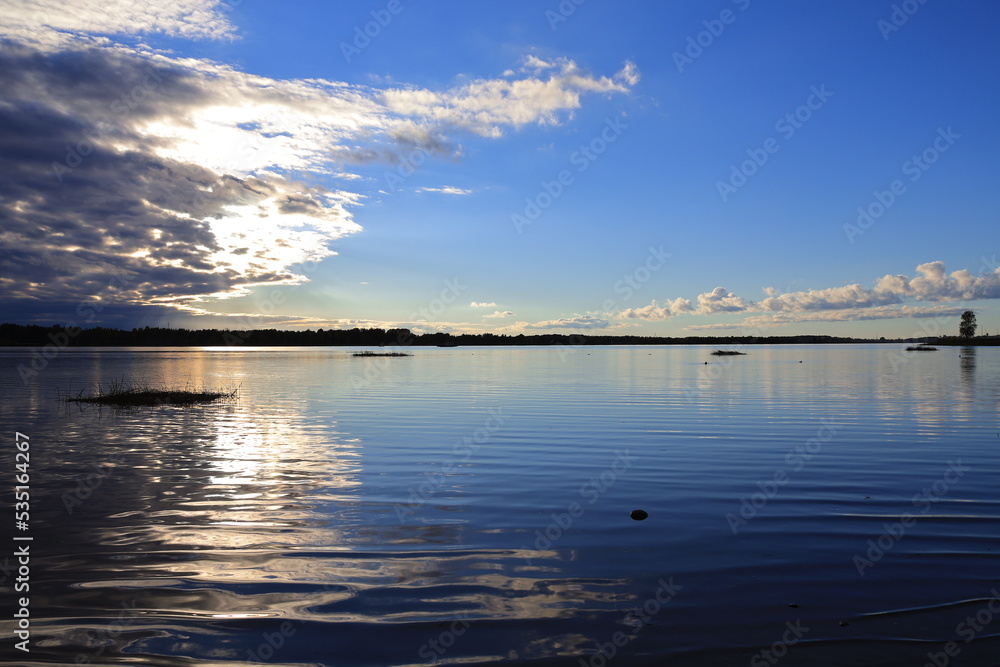 sunset on the lake