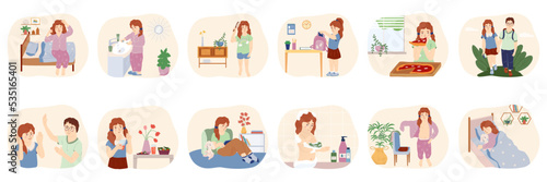 Childish Daily Routine Flat Set