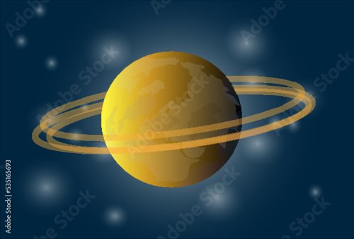 Vector illustration of beautiful full Jupiter near and around the stars.