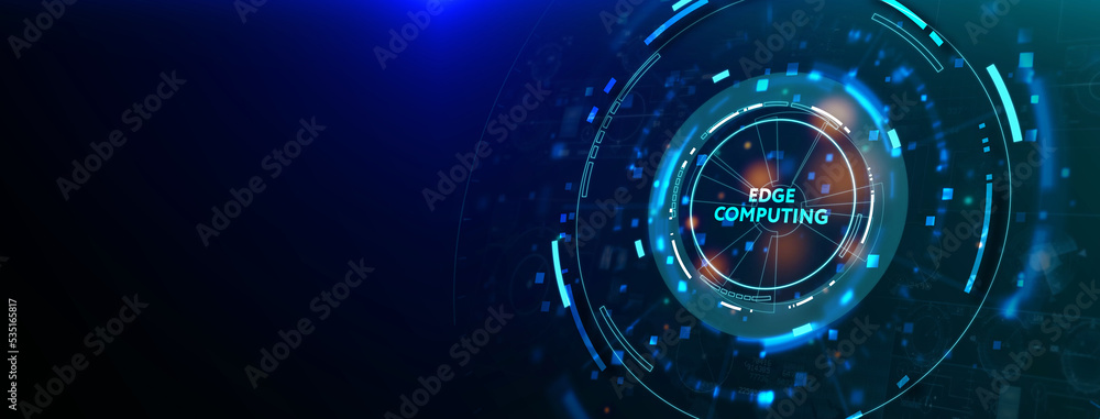 Edge computing modern IT technology on virtual screen. Business, technology, internet and networking concept. 3d illustration Edge computing modern IT technology on virtual screen. Business, technology, internet and networking concept. 3d illustration