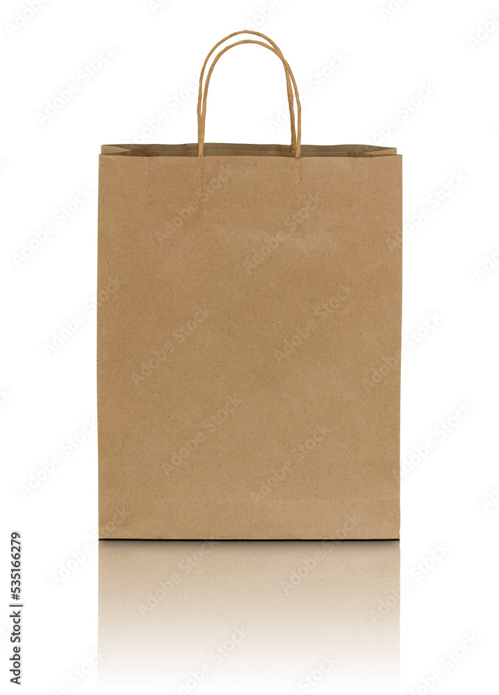 brown paper bag isolated with reflect floor for mockup brown paper bag isolated with reflect floor for mockup