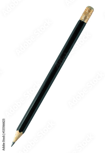 black pencil isolated with clipping path photo