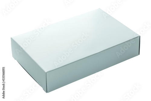 blank white paper box isolated with clipping path for mockup