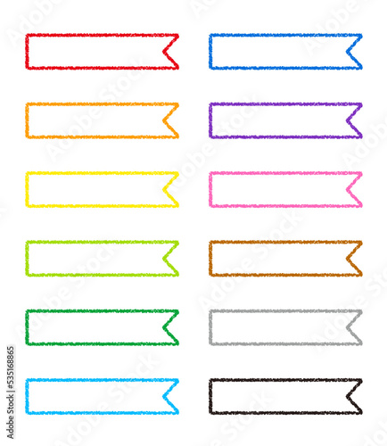 クレヨン素材 装飾 リボン 12色セット