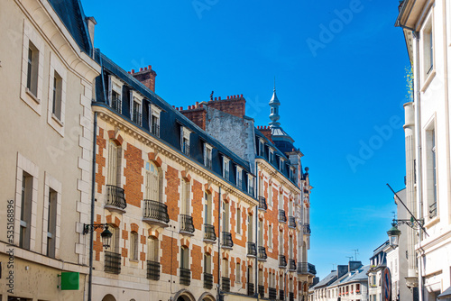 Street view of downtown in Orleans  France.