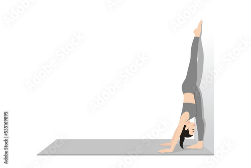 Standing Split Pose Variation At Wall, Hanumanasana Variation At Wall