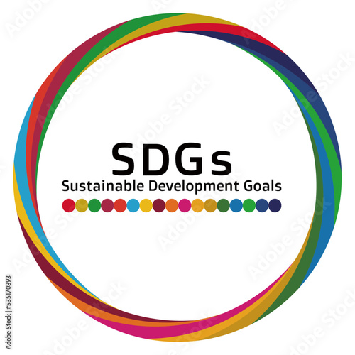 持続可能な開発目標 SDGs エス・ディー・ジーズのコンセプトカラー17色の円形フレーム ベクター