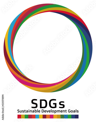 持続可能な開発目標 SDGs エス・ディー・ジーズのコンセプトカラー17色の円形フレーム ベクター