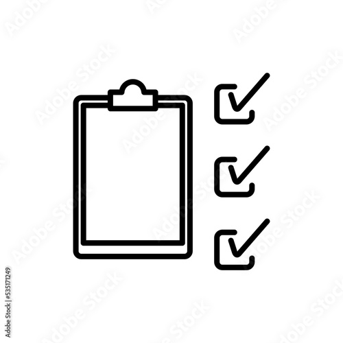 Checklist icon. Check List Flat Icon. Free space boards and three correct. goal of business concept. 
