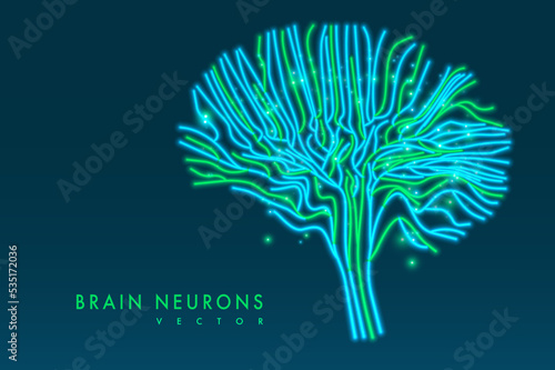 Abstract glowing brain connections