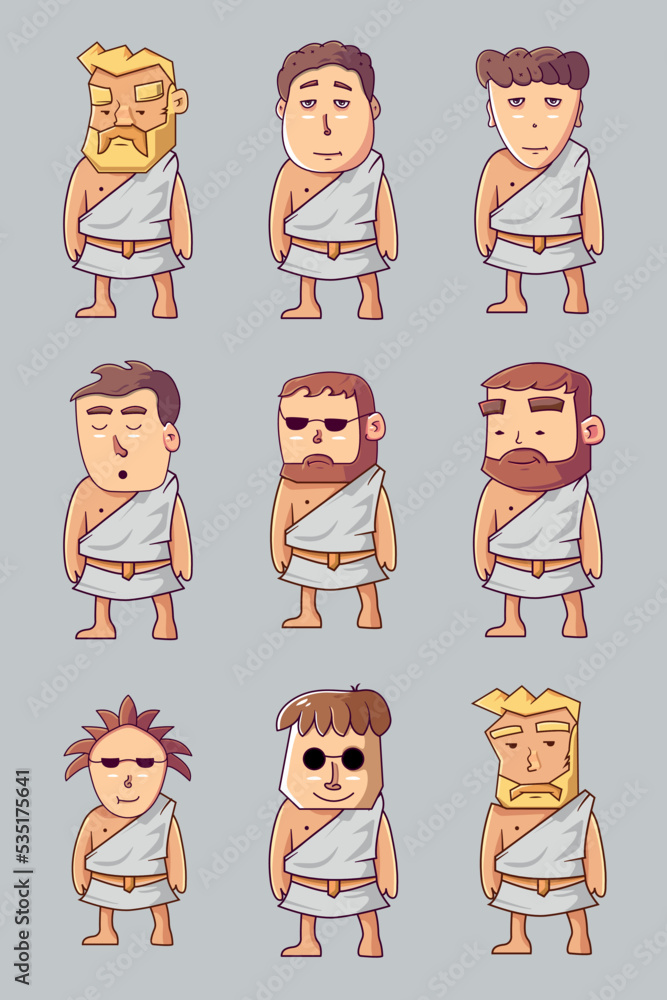 Fototapeta premium a set of funny cartoon characters