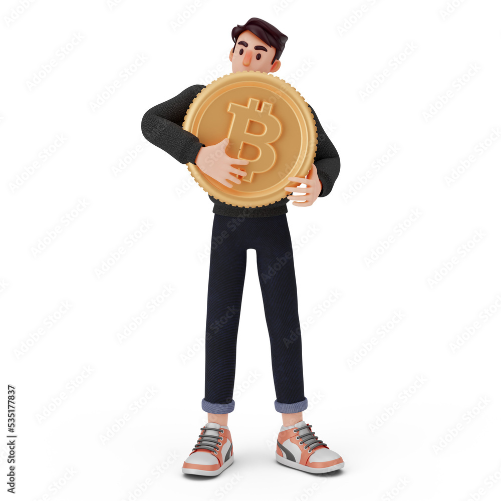 Unique Male Character Pose 3D Illustration Unique Male Character Pose 3D Illustration