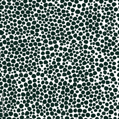 Black and white Polka dot. Seamless repeat pattern of circles, points. Vector.
