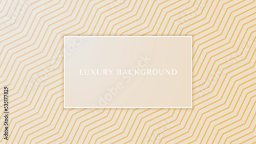 Abstract luxury light brown background with golden lines element and 3d paper cut