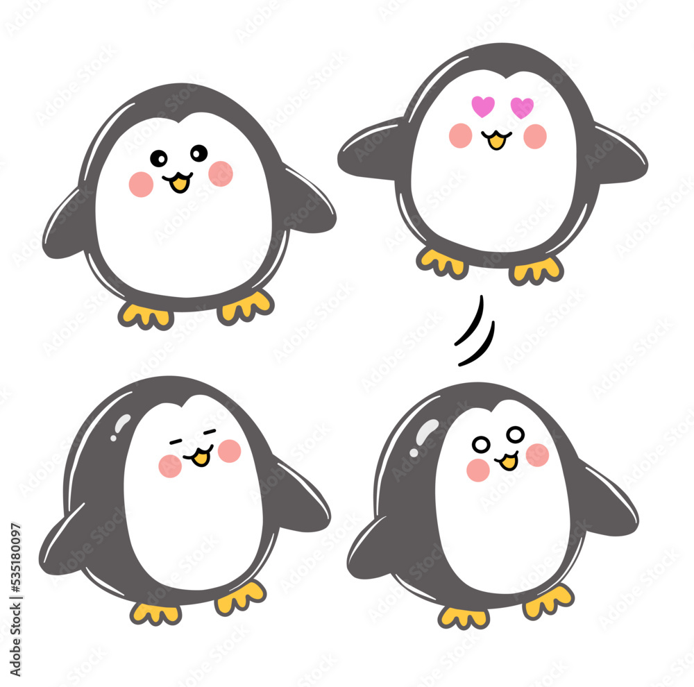 A little cute penguin icon, vector image A little cute penguin icon, vector image