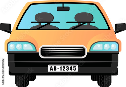 front view car cartoon illustration isolated object
