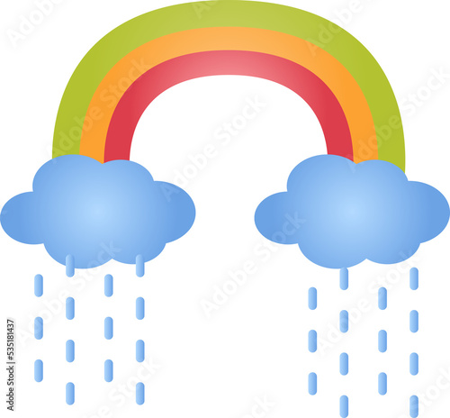 nursery rainbow cloud rain cartoon illustration
