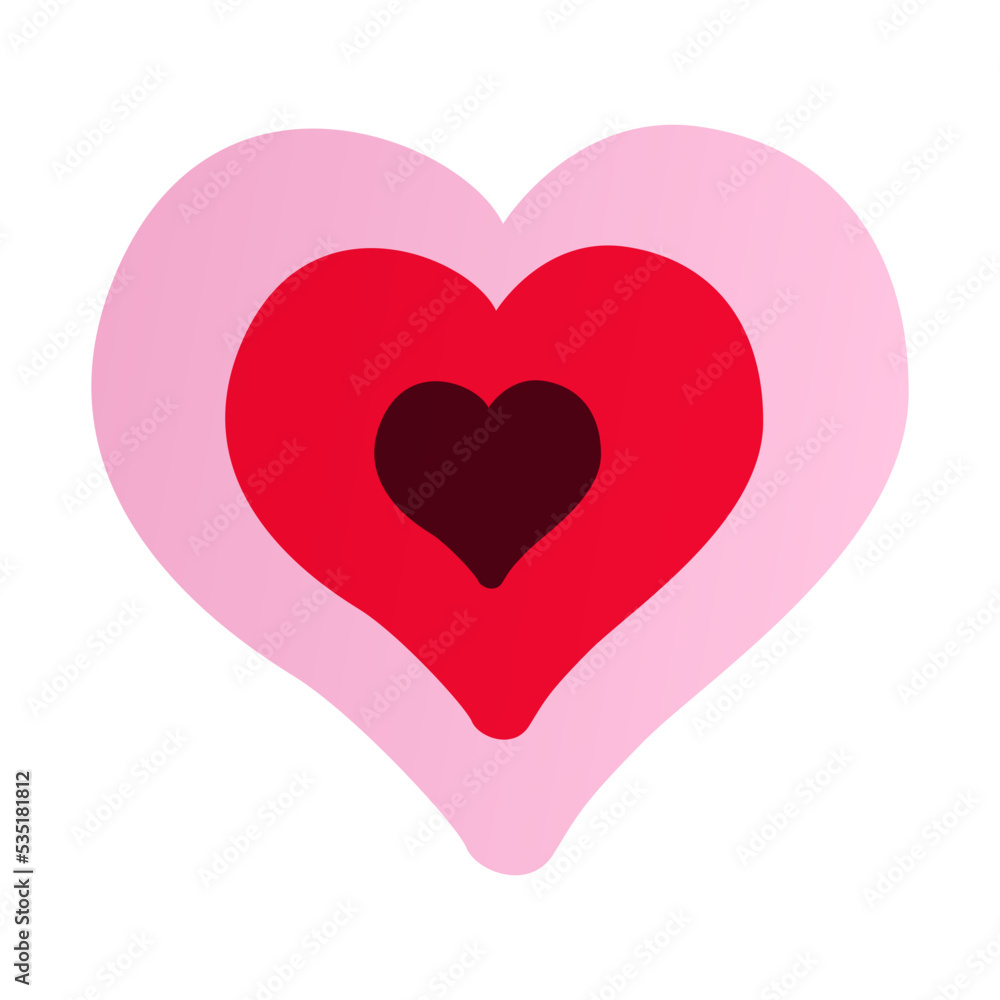 Layered heart vector illustration