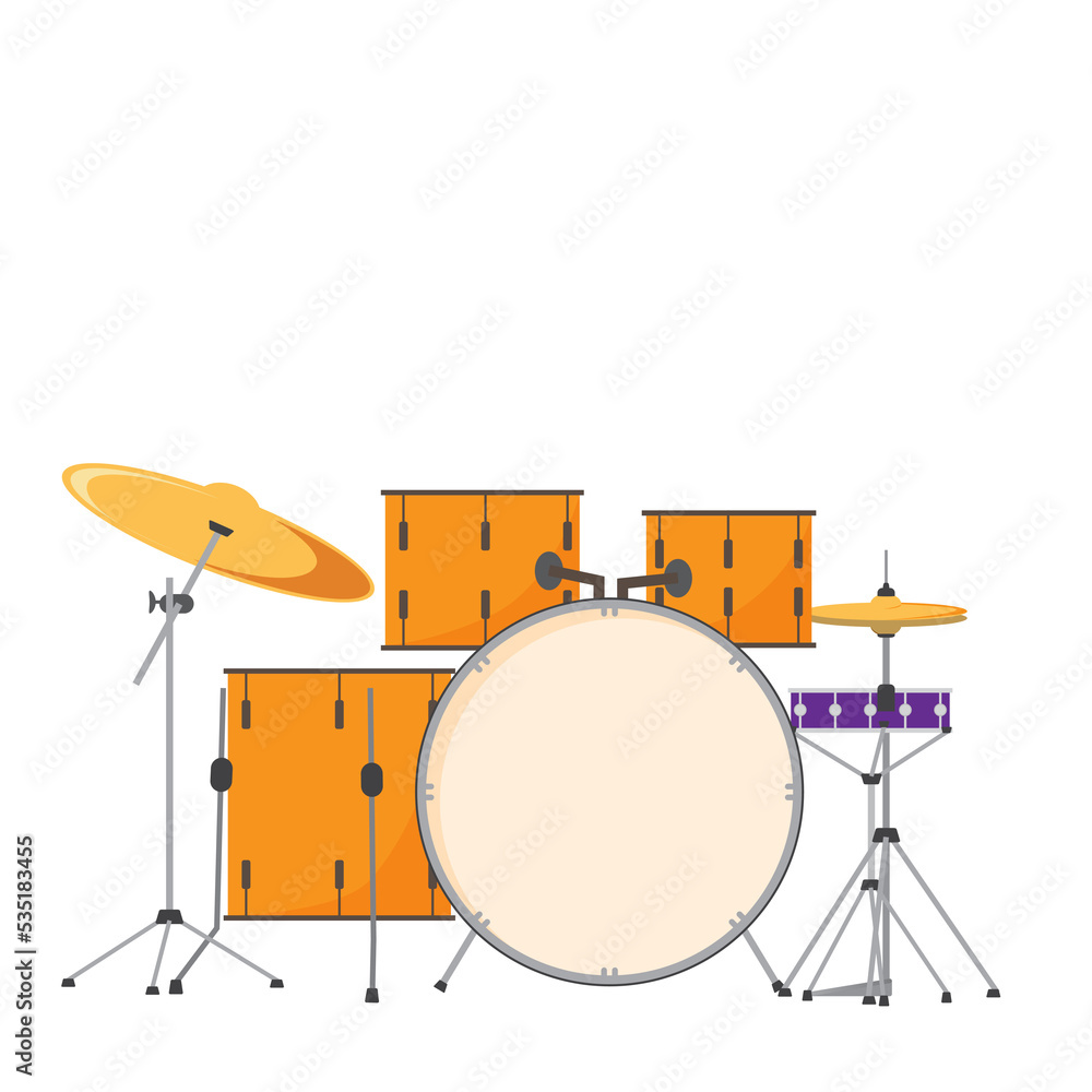 Vector illustration of a orenge drum kit set and many drum in set isolated on transparent white wallpaper, Isolated vector illustrations Vector illustration of a orenge drum kit set and many drum in set isolated on transparent white wallpaper, Isolated vector illustrations