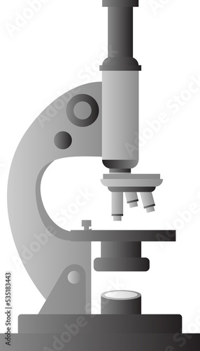 Cartoon science microscope isolated object illustration