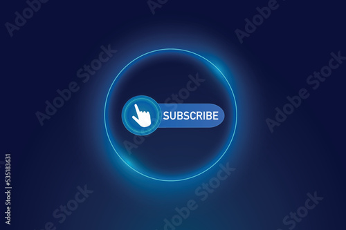 subscribe icon vector illustration with blue background  