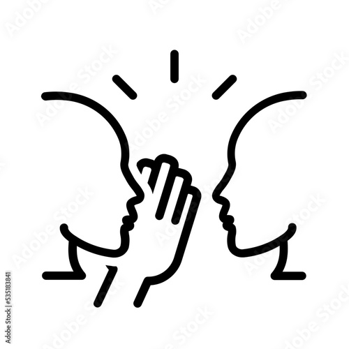 Black line icon for Talking