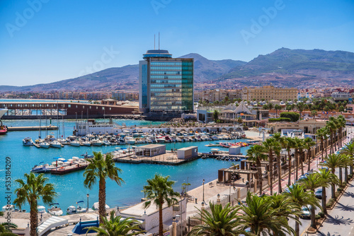Panoramic view of the town, Melilla,, an Spanish city in North Africa