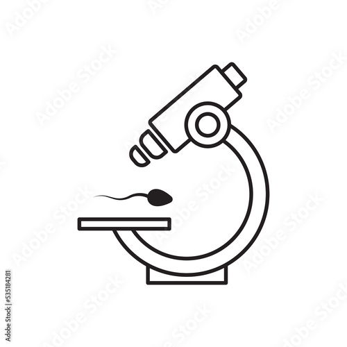 Microscope sperm icon. Simple line, outline of artificial insemination icons for ui and ux, website or mobile application