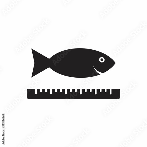 Farm fish length icon. Simple illustration of farm fish length icon for web design isolated on white background