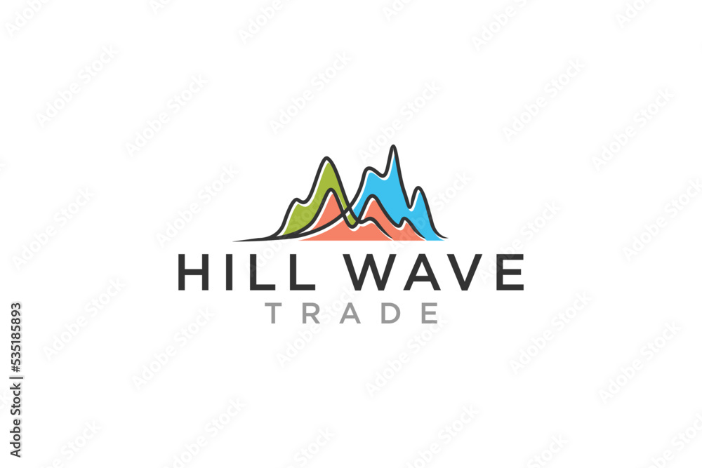Hill wave diagram report logo design financial chart stock exchange