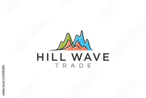 Hill wave diagram report logo design financial chart stock exchange