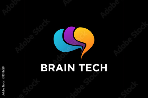 Brain AI smart logo design artificial intellegence idea head icon symbol