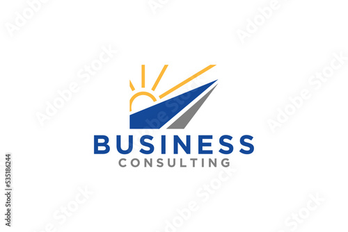 Business consulting logo design corporate finance group icon symbol