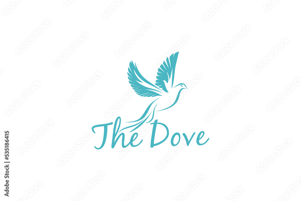 Dove bird animal logo flying bird charity and spirituality icon symbol love wedding illustration Dove bird animal logo flying bird charity and spirituality icon symbol love wedding illustration