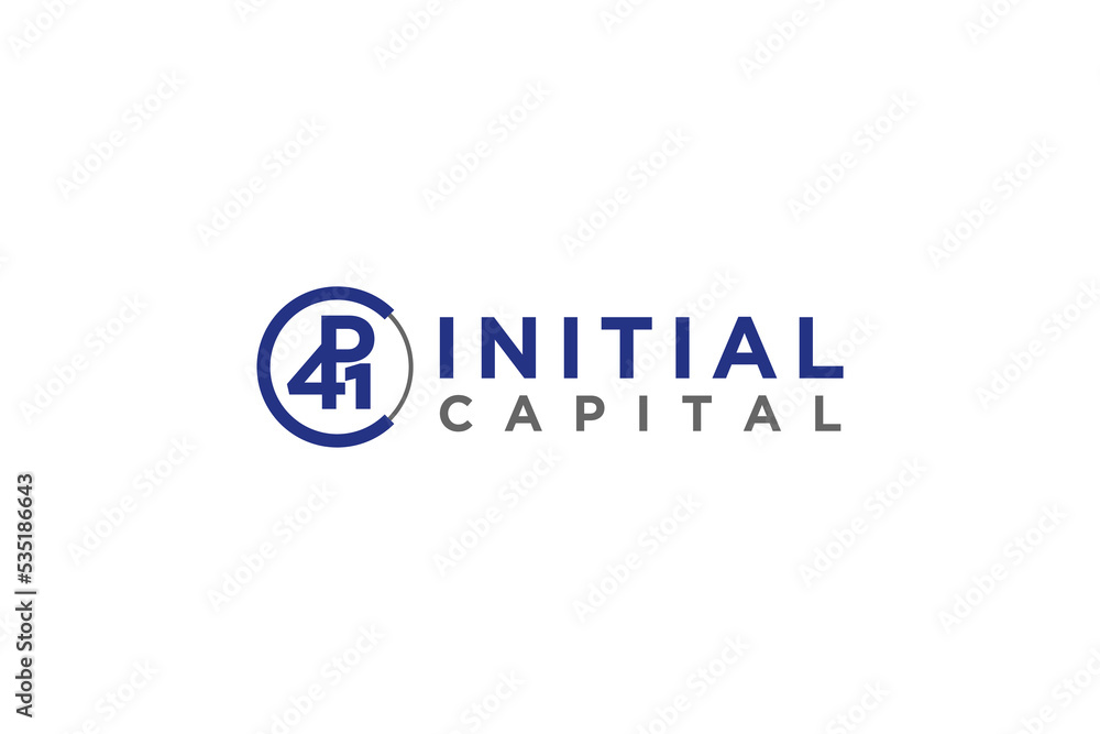 Initial letter financial logo design capital consulting technology company minimalist simple modern icon symbol 