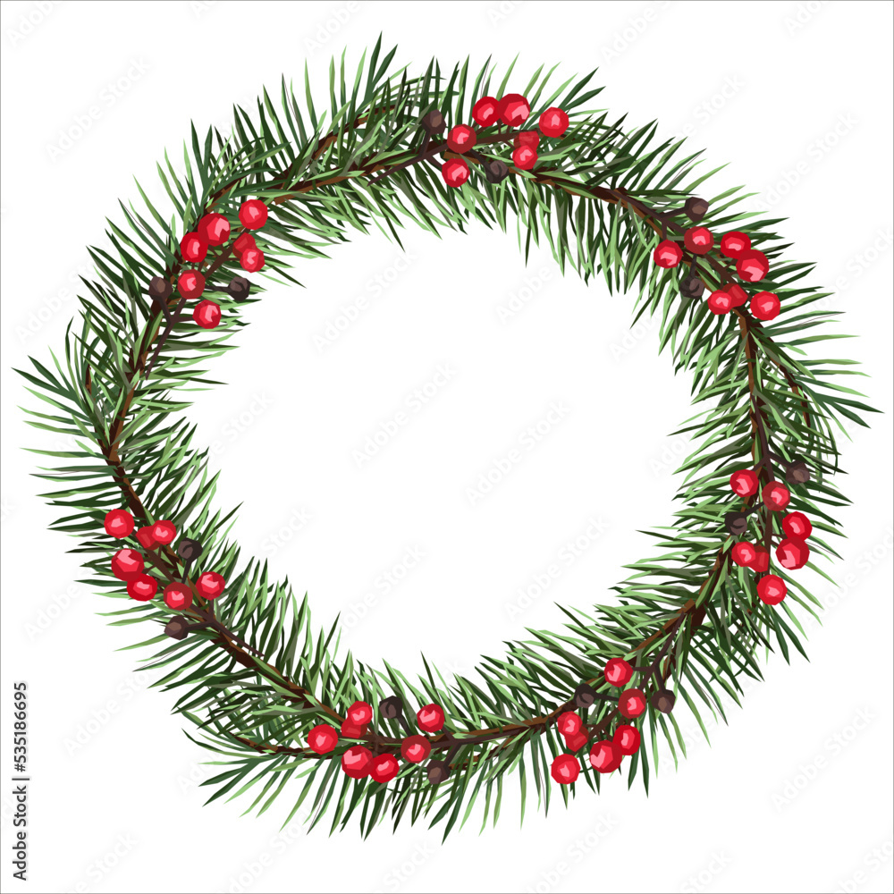 Christmas holiday wreath illustration Christmas holiday wreath illustration