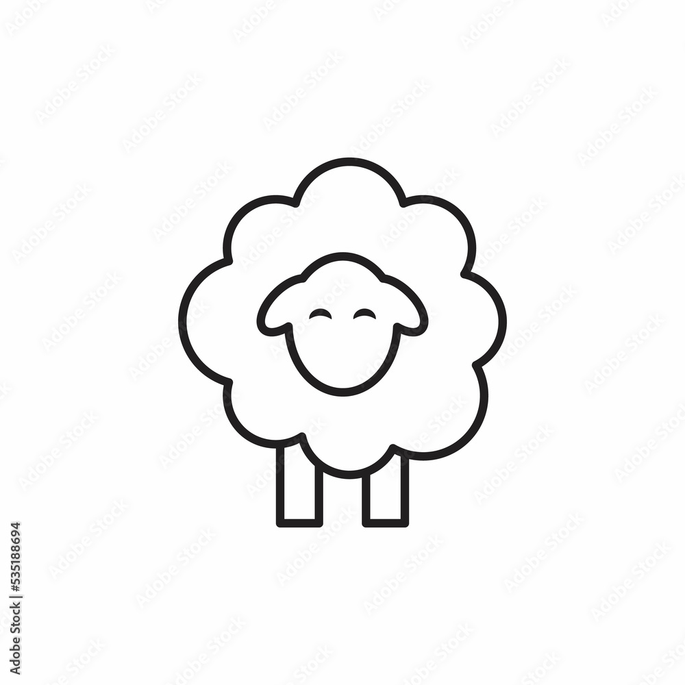 Sheep icon. Animal head. Silhouette icon sheep. Farm sign. Graph symbol for your web site design Sheep icon. Animal head. Silhouette icon sheep. Farm sign. Graph symbol for your web site design