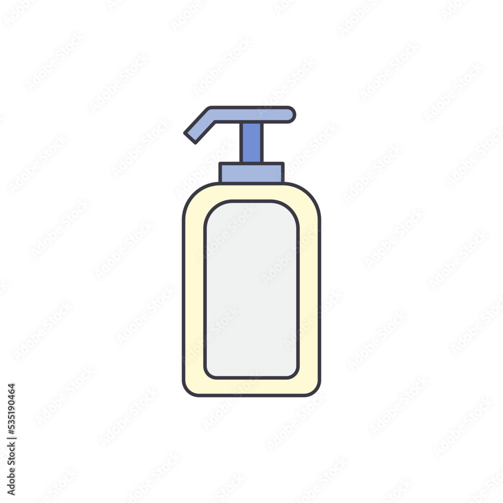 Liquid hand soap icon in color, isolated on white background 