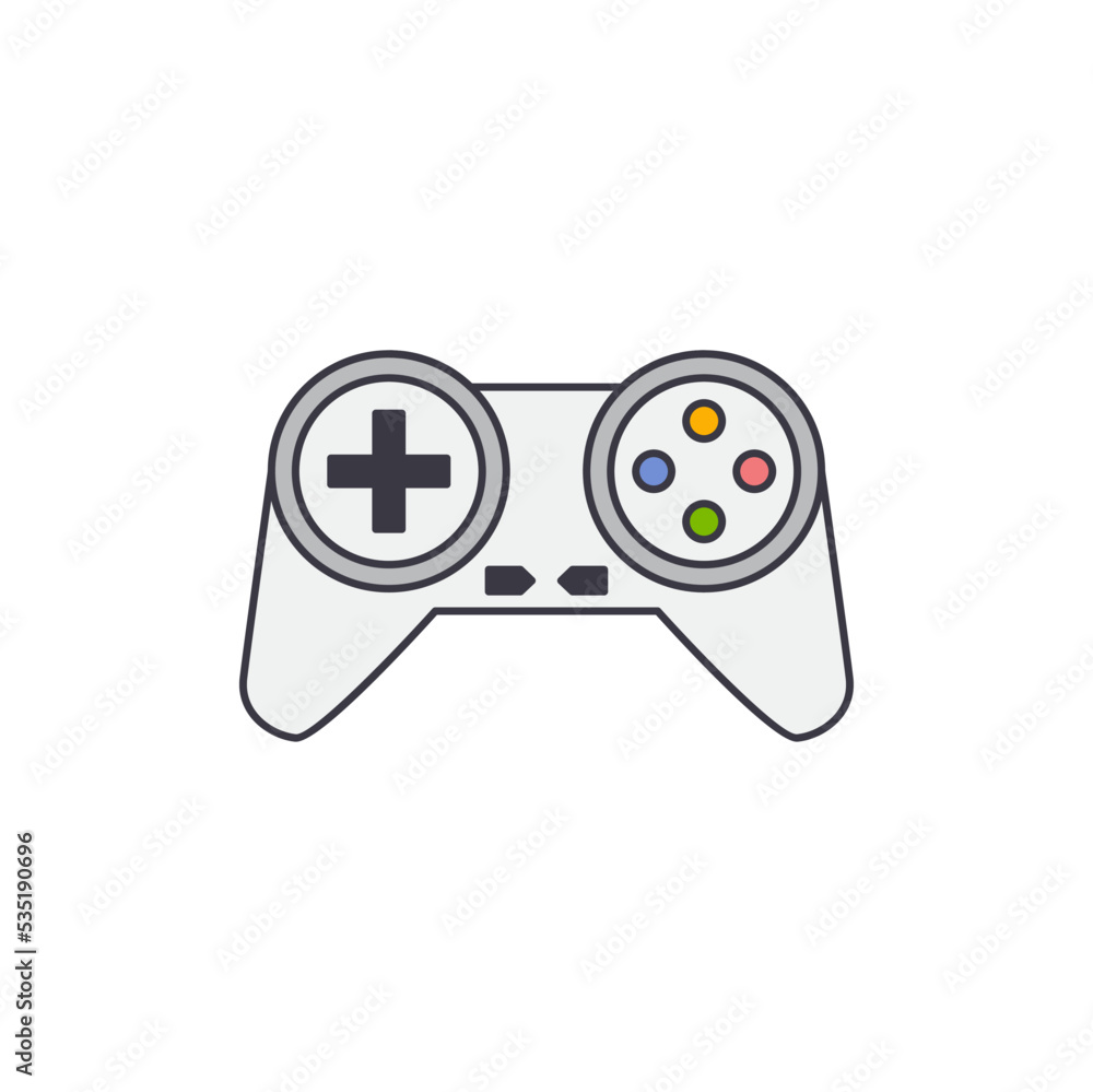 gamepad, joystick icon in color, isolated on white background gamepad, joystick icon in color, isolated on white background