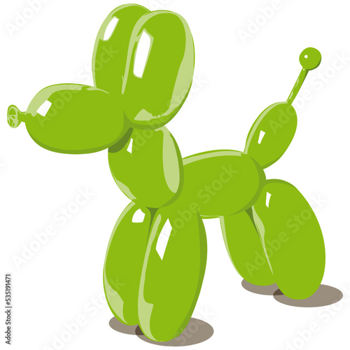 chien ballon vert