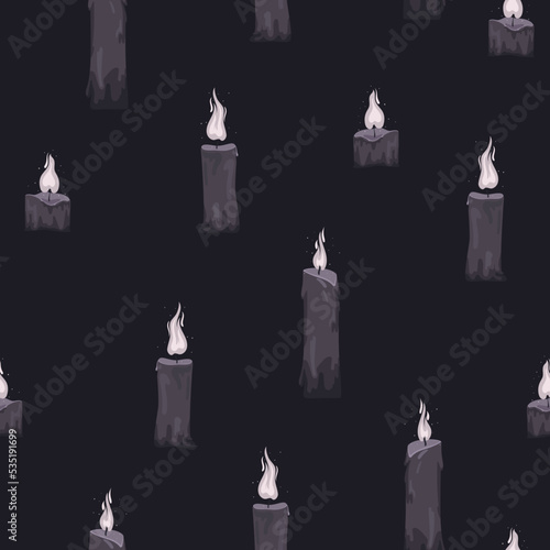 Seamless mystical pattern on a dark background