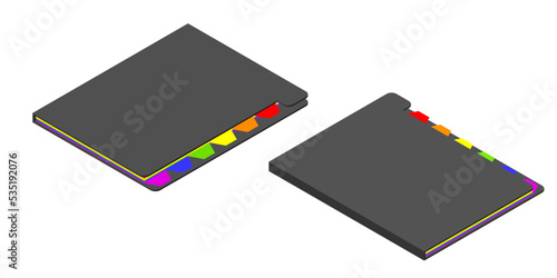 Colorful File folder. 3d Ve...