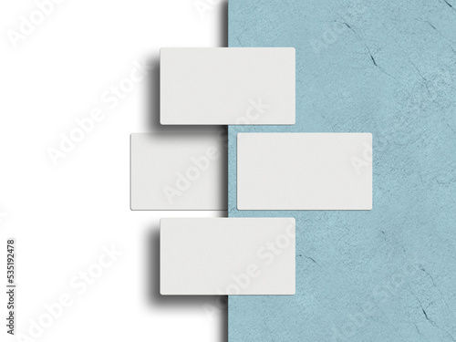 Minimal white and blue business card mockup