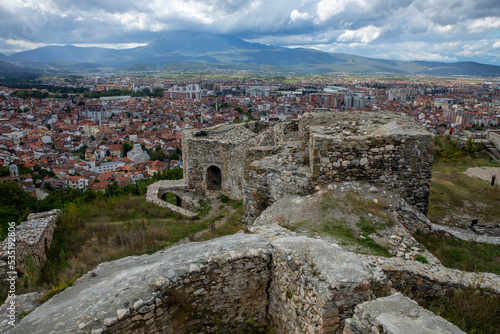 Prizren Old Town and Fort. Popular Tourist Destination in Kosovo. Historic and touristic city located in Prizren. Balkans. Europe. 