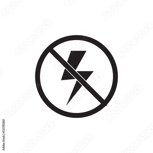 Free Download Lightning symbol. Photo sign. No Flash. Electric sign - GFXLoad